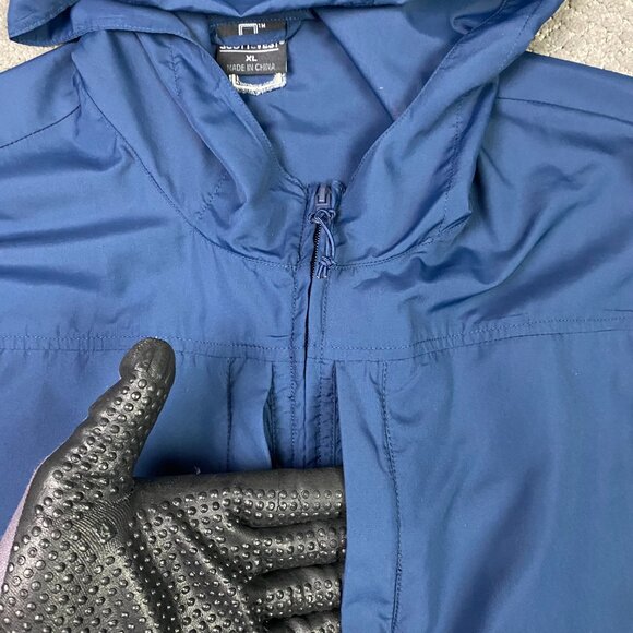 SCOTTeVEST Pack Windbreaker Jacket Men's XL Blue Travel TEC 13 Pockets Hooded - Picture 5 of 14